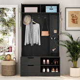 Bellemave® Hall Tree with 5 Hooks,Coat Hanger, Storage Bench - Bellemave